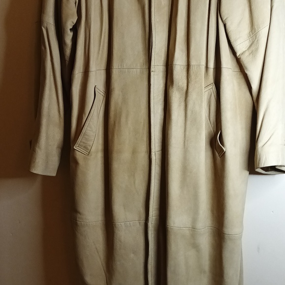 Vintage Dark Tan Leather Men's Full Body Long Duster XL - Picture 15 of 16